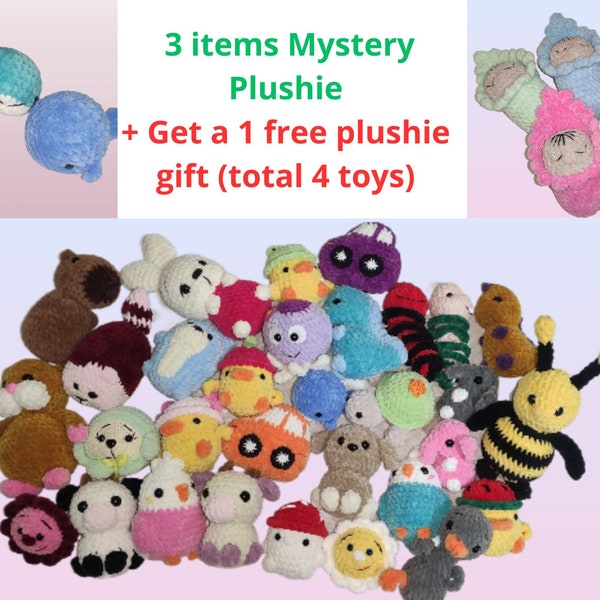 Crochet Plushie Mystery Box, Bag, Stuffed Animal, Surprise Box, kawaii mystery box