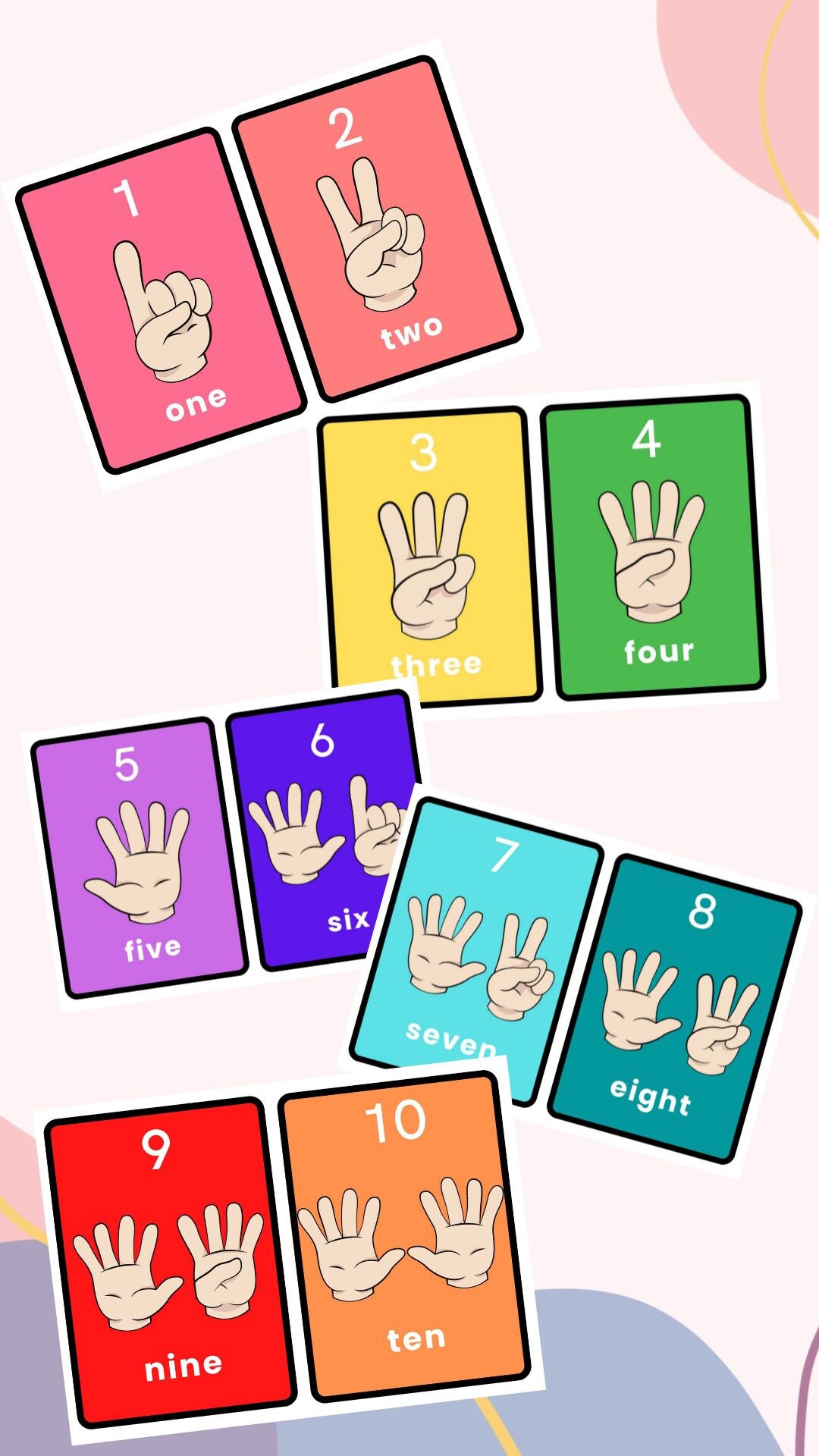 Finger Counting Printable. Count the Fingers, Early Maths. Preschool