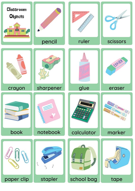 Classroom Objects Flashcards