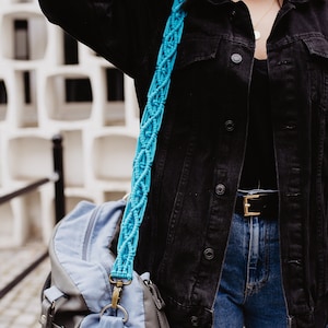 MACRAME BAG STRAP / turquoise / boho / crossbody bag belt for creative woman / gift for girl / macrame bag belt