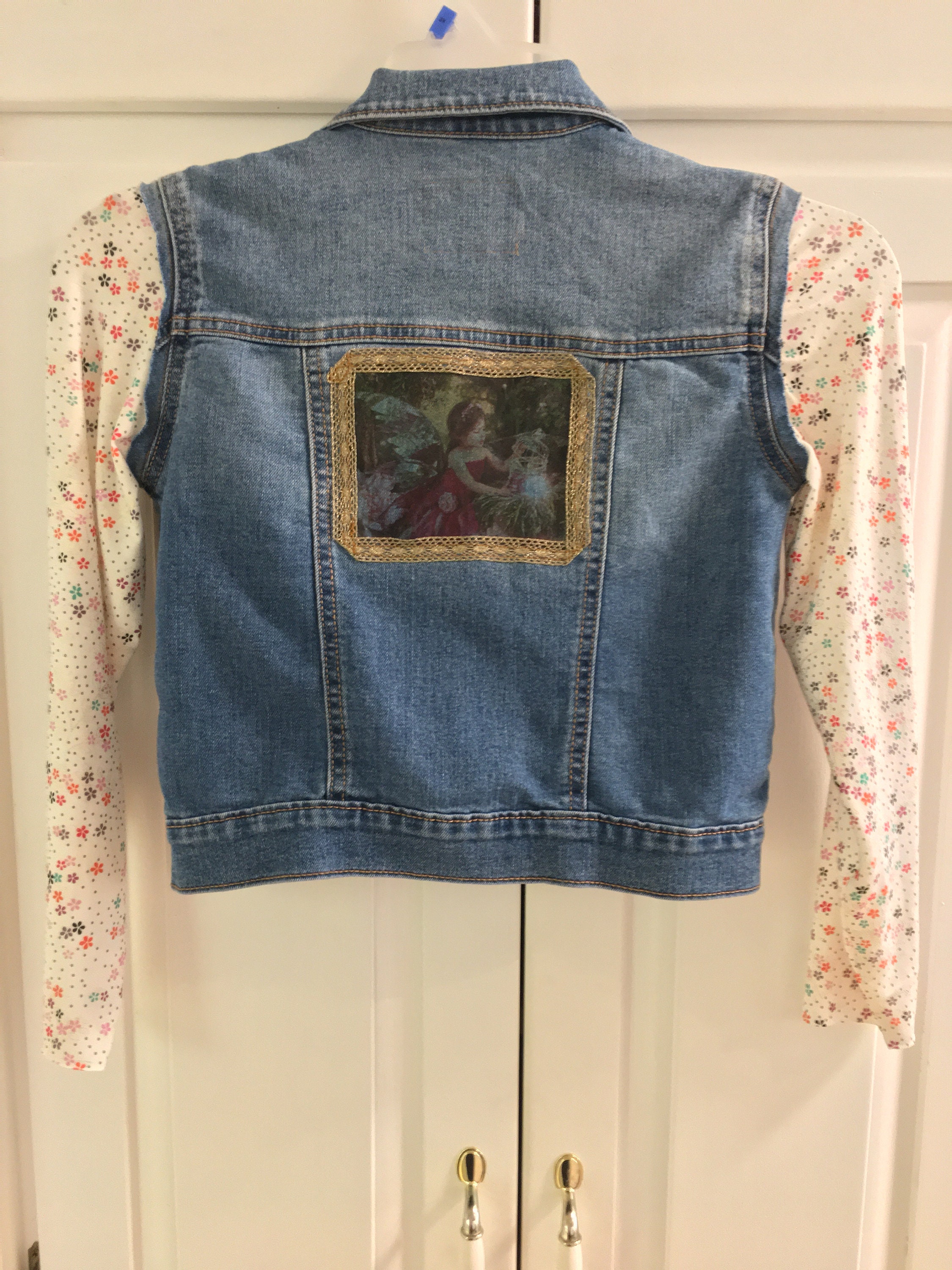 Denim Jean Jacket Little Girls Size 1012 Embellished Etsy