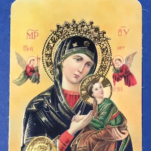 Carte de prière Notre-Dame du Perpétuel Secours - Ave Maria - Vierge Marie
