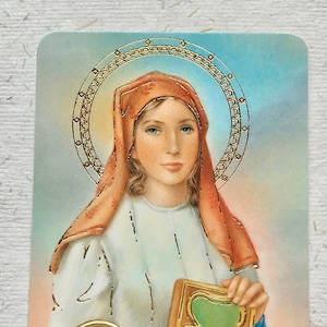 Carte de prière St Dymphna / Sainte Dymphne / Santé mentale / Pleine conscience / Sainte patronne / Saint Secours