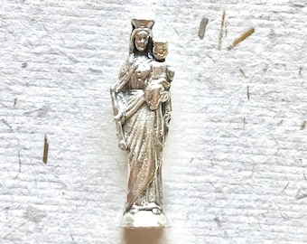 Mary Help of Christians Mini Statuette / Very Small Figurine / Virgin Mary / Pilgrimage / Prayerful / Amulet / Christian Gift /Pocket Token