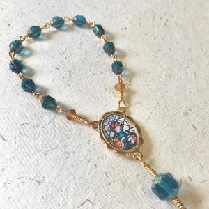 Saint Pega Heirloom Rosary Chaplet: Czech Glass, British Saint