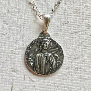 Saint Martha Sterling Silver Necklace / St Martha / St Marta / Tarasque / Mary of Bethany / South of France / Maries de la Mer / Holy Woman