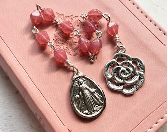 Our Lady Rosa Mystica and St Michael Chaplet: San Damiano, Mystical Rose, Czech Glass Beads