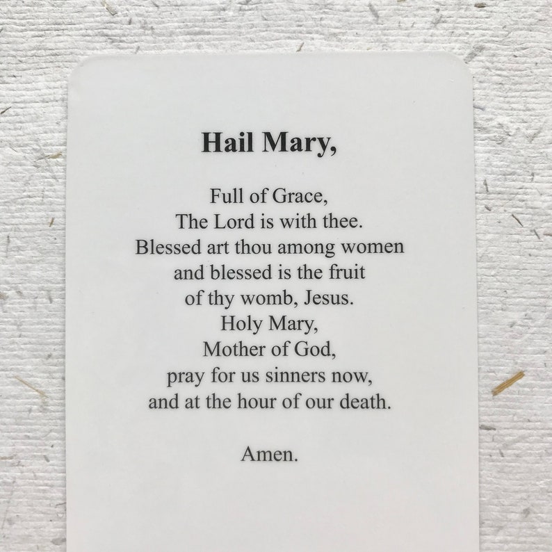 Sacred Heart of Mary Image Prayer Card With the Hail Mary Prayer / Our ...