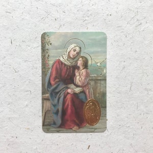 Carte de prière Sainte Anne / Mère de Marie / Dévotion de poche / priante / Sainte patronne / Sainte Anne