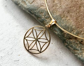 Magdalene Flower Necklace: Seed of Life, Magdala, Maria Magdalena, Tanit, Ancient Goddess