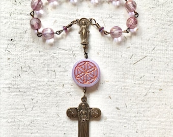 Ave Maria Life of Our Lady and Miraculous Medal Heirloom Chaplet: Single Decade Rosary, Virgin Mary, Magnificat