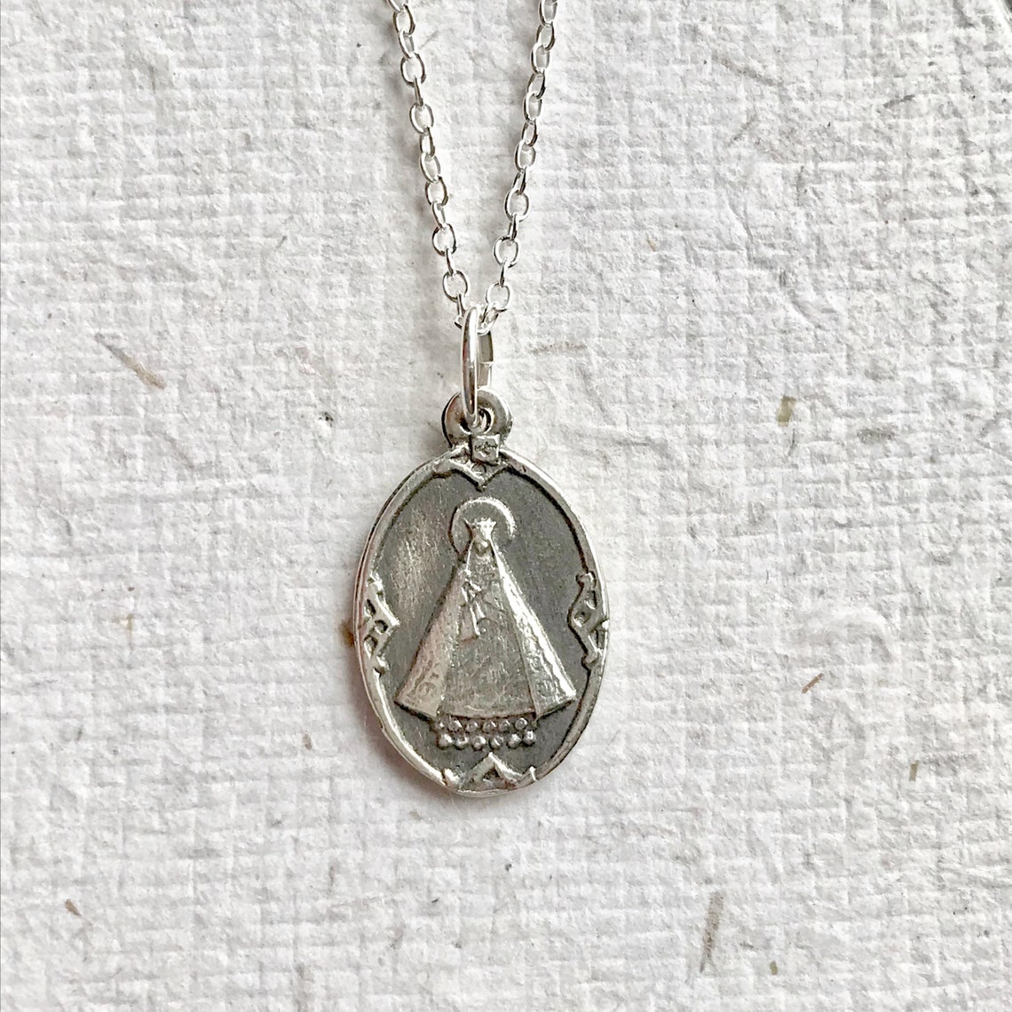 Notre Dame De Hal - Petite Sterling Silver Necklace / Lady of Halle ...