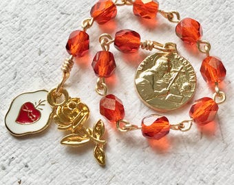 Mary Magdalene Rose and Sacred Heart Prayer Chaplet: Mystic Ave Beads, Sacred Feminine