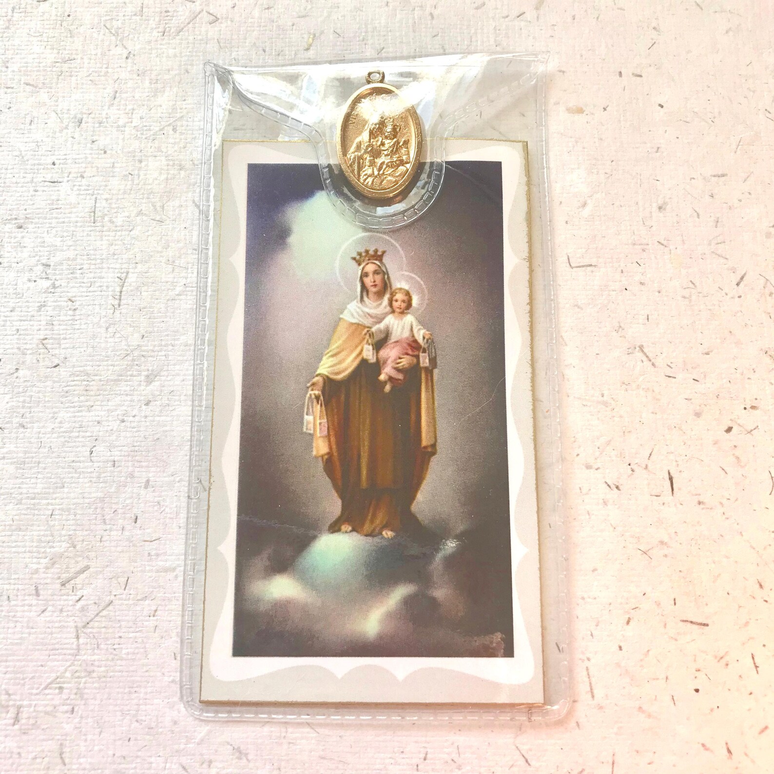 Our Lady of Mount Carmel Prayer Card With Medal – Sacred Heart - Etsy