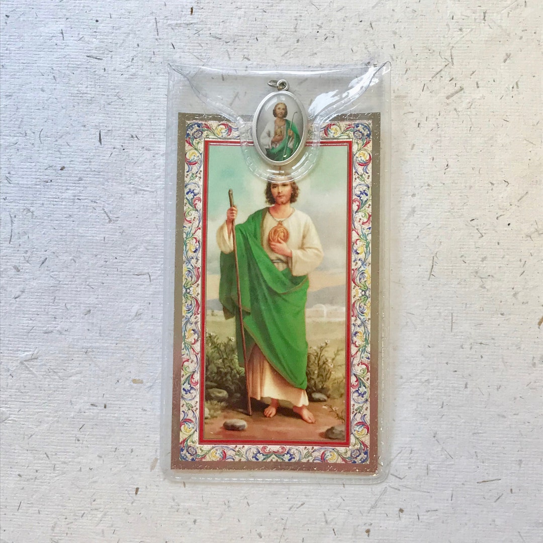 Saint Jude Prayer Card With Medal / St Jude Thaddaeus / Consolation ...