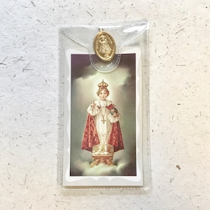 Carte de prière et médaille pour l'enfant de Prague / Médaille de Jésus / Neuvaine / Priant / Yeshoua / Sainte Thérèse d'Avila / Prière de Jésus / Dieu / Ave Maria