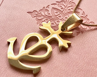 Mary Magdalene Camargue Cross Necklace / Marie Madeleine Rose / Cros de Camarga / Gold Plated Stainless Steel