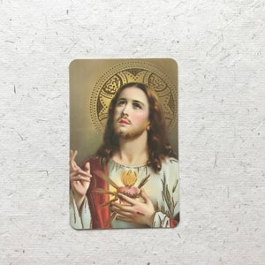 Sacred Heart of Jesus Prayer Card / Our Father Prayer / Our Lords Prayer / God / Christian / Devotional / Hallowed / Prayerful /Holy Trinity