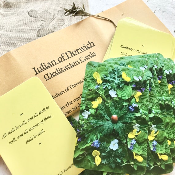 Julian of Norwich Meditation Cards: Botanical Art, All Shall Be Well Deck