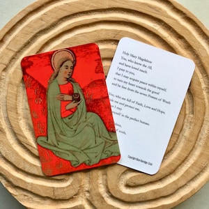 Carte de prière Marie-Madeleine / Manuscrit enluminé