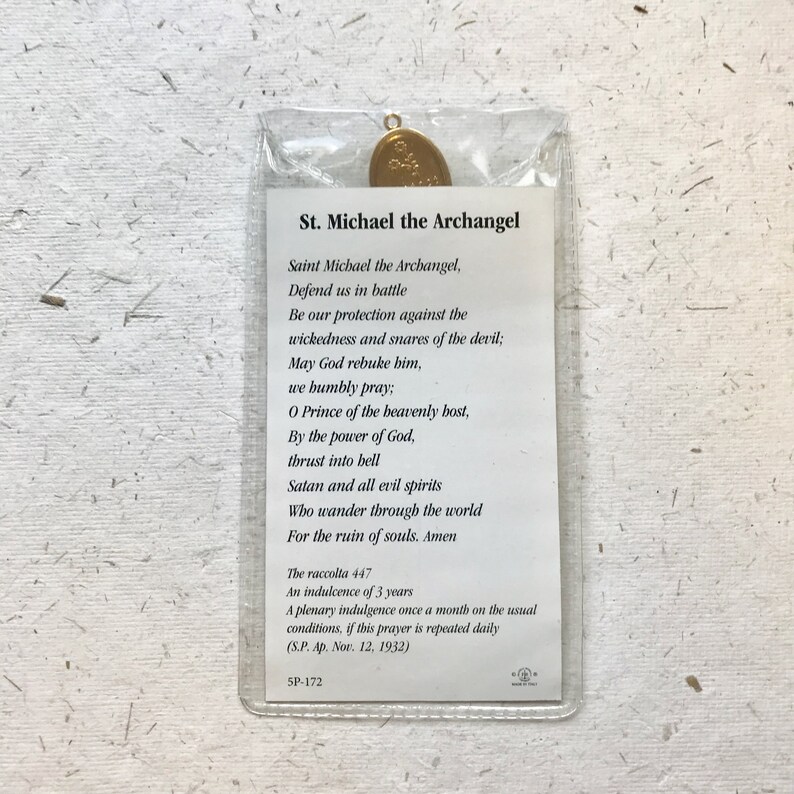 Saint Michael the Archangel Prayer Card With Medal / Prayer / Devotion ...
