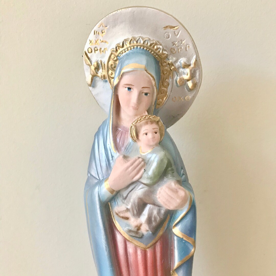 Our Lady of Perpetual Help Statue / Pearlised Plaster Statue / Etsy