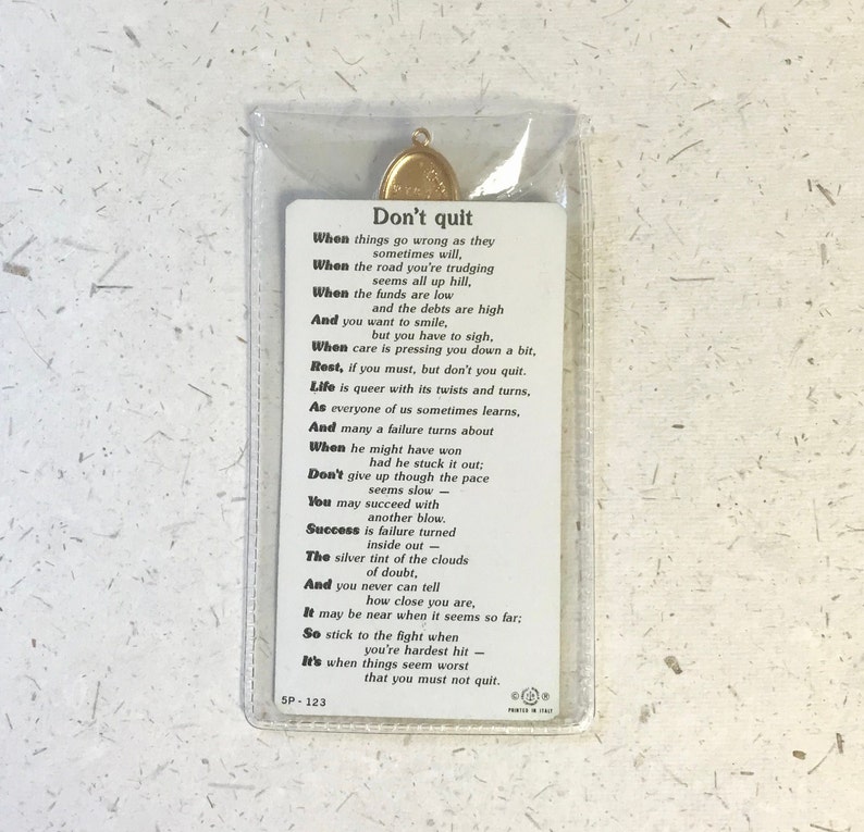 Saint Jude Prayer Card With Medal / Don't Quit / Patron Saint of Lost ...