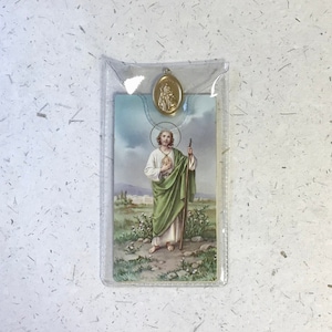 Carte de prière de saint Jude avec médaille / N'abandonnez pas / Saint patron des causes perdues et des cas désespérés / Apôtre / Dévotion / Chrétien/catholique