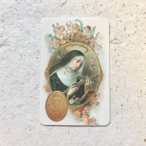 Carte de prière de Sainte Rita de Cascia / Solitude / Sainte patronne / Saint / Chrétien / Priant / Dévotion