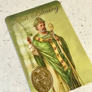 Carte de prière de la Saint Patrick / Saint patron d'Irlande, ingénieurs, bien-être et sécurité / Apôtre d'Irlande / Christianisme celtique / Saint celtique