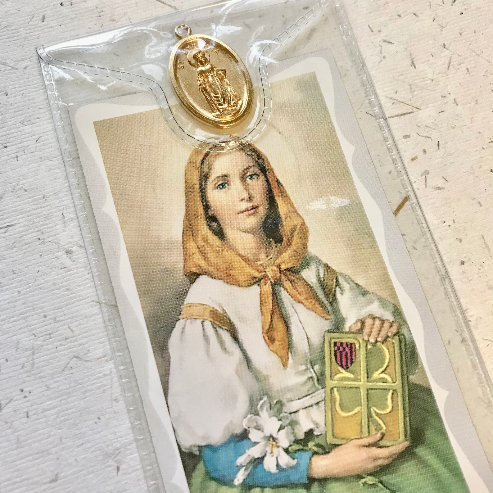 Tarjeta de oración de Santa Dymphna con medalla Santa - Etsy México