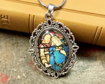 Mary Magdalene and Jesus Necklace: Maria Magdalena / Maryam Magdalitha and Yeshua / Gnostic / Cathar / Templar