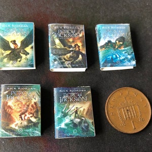 Miniature Percy Jackson books X 5. 1:12 for dolls house.