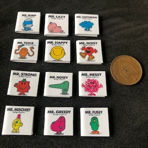 Miniature Mr Men Books x 9.  1:12 for dolls house