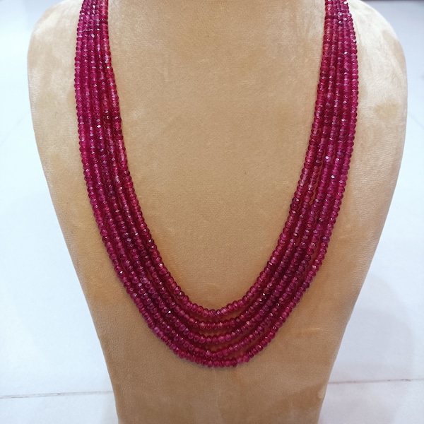 Mala roja rubí, mala antigua, conjunto Jaipuri Mala, conjunto Mala, joyería tradicional, joyería india, joyería de boda, joyería nupcial..