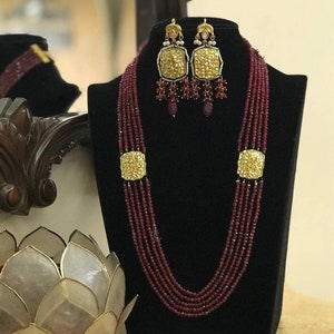 Ruby Red Long Necklace | Indian Jewelry | Jaipur Jewelry | Indian Long Necklace | Kundan Long Necklace | Kundan Jewelry