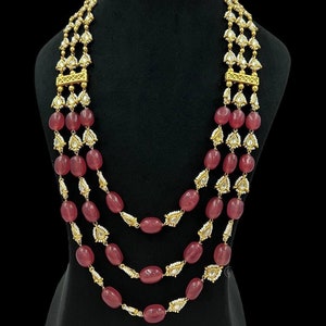 Kundan Polki Necklace & Earrings Set: Indian Wedding Jewelry