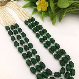 Kundan Necklace Set: Long Indian Jaipur Jewellery