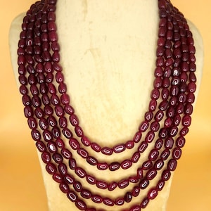 Ruby Red Beaded Necklace: Indian Bridal Jewelry