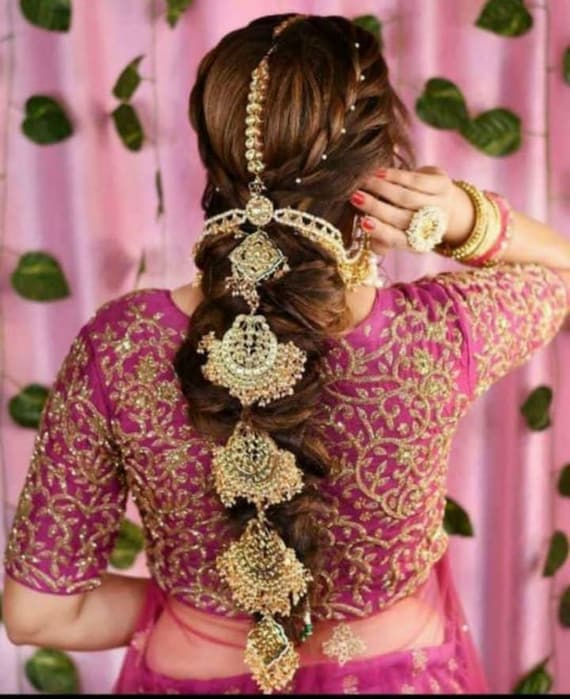 plug Maak een sneeuwpop operatie Bling Hair Jewelry Choti Indiase Haarspeld Haar Decoratie - Etsy België