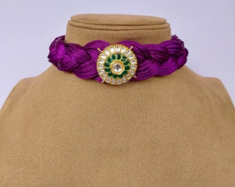 Atemberaubende Seidenfaden Halskette • Indische Halskette Set • Choker Halskette • Viktorianische Halskette • Traditioneller Schmuck • Punjabi Schmuck