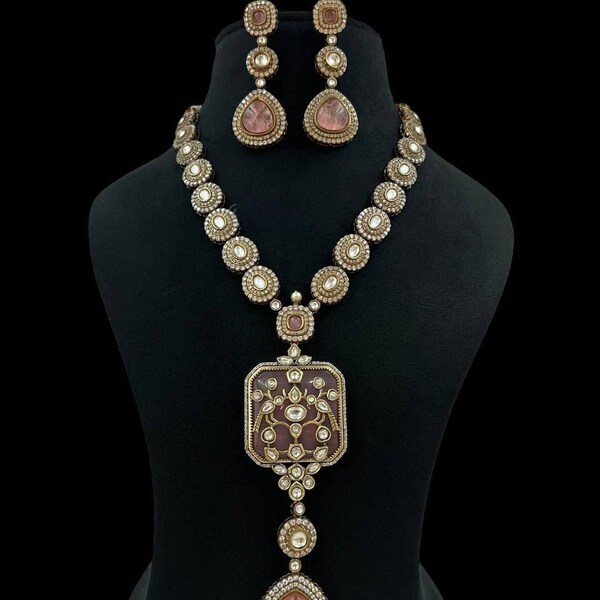 Victorian style Indian kundan Necklace | Indian Jewelry | Pakistani Jewelry | Indian Necklace | wedding Jewelry| Bollywood Jewelry| Jewelry