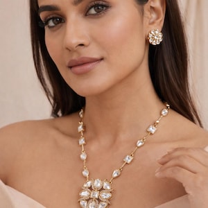 Lange Kundan Polki-kettingset: Indiase CZ-sieraden