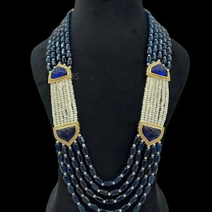 Blue Necklace set, kundan Jewellery, Jaipur Jewelry,Kundan Necklace, Indian jewellery, Sabyasachi jewellery, Bollywood Necklace.