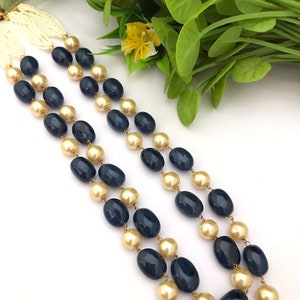 Blue Sapphire Kundan Necklace Set: Indian Victorian Jewelry