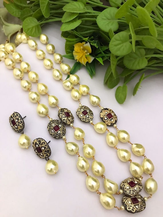 Antique mala Jaipuri Mala set Mala with earrings traditional jewellery Indian jewellery