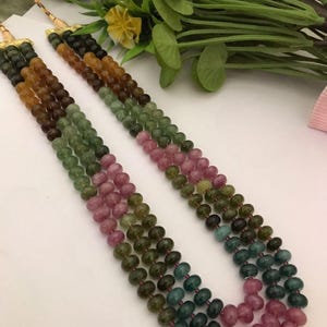 Rainbow Beaded Long Necklace: Victorian Indian Jewelry