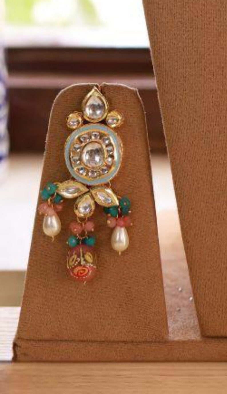 Collar de color menta y rosa/ Joyería india/ Joyería paquistaní/Collar indio/ Gargantilla india/ Collar de boda india/ Gargantilla Kundan imagen 3