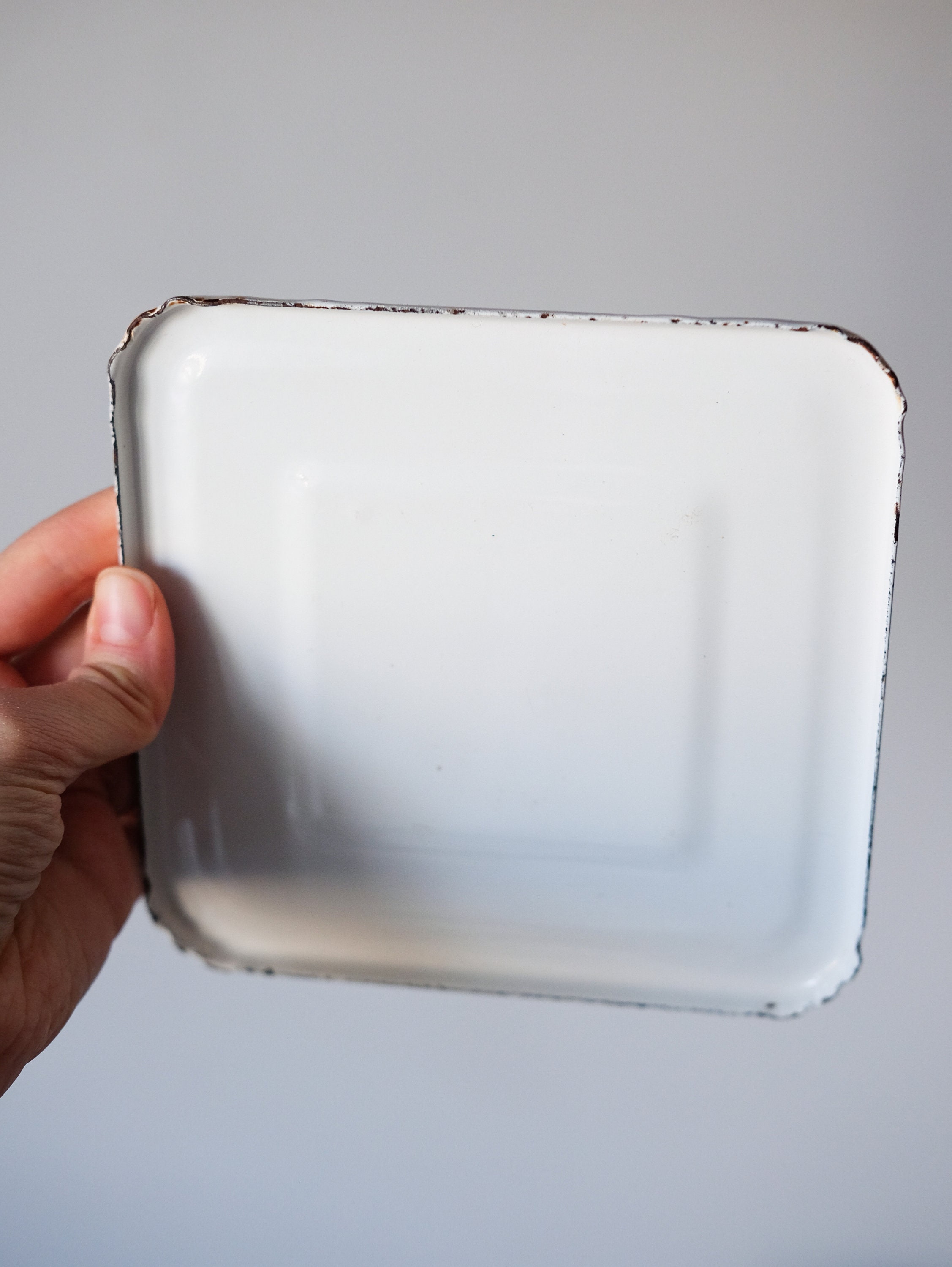 Vintage enamel storage containers with lids. Soviet set with Etsy