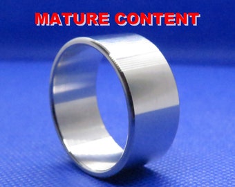 Cock Ring: Stainless Steel Wide Band Glans Penis/Cock Ring MATURE 2mm HAND MADE